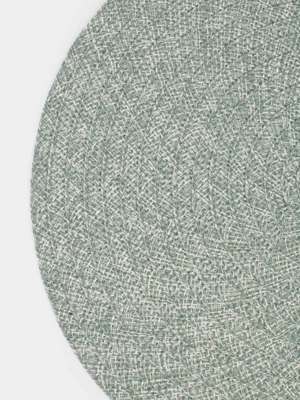 Салфетка под приборы, 38 см, полиэстер, круглая, ментоловая, Ring mix, image-2