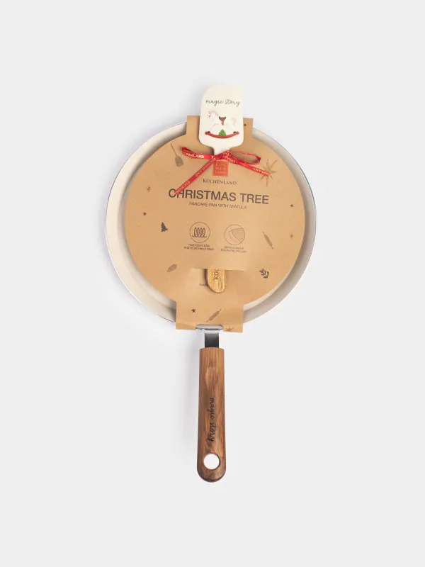 Сковорода блинная, 22 см, металл/пластик, Christmas tree, image-6