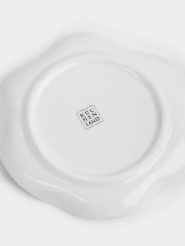 Подставка под ложку, 12 см, керамика D, молочная, Волнистый край, Crumple, image-4