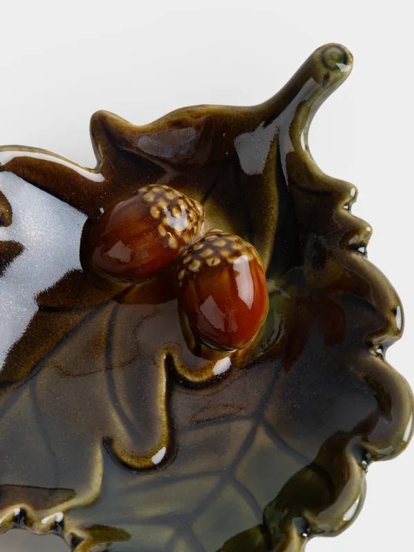 Блюдо, 19х16х5 см, Желуди на листьях, Autumn acorn, image-1