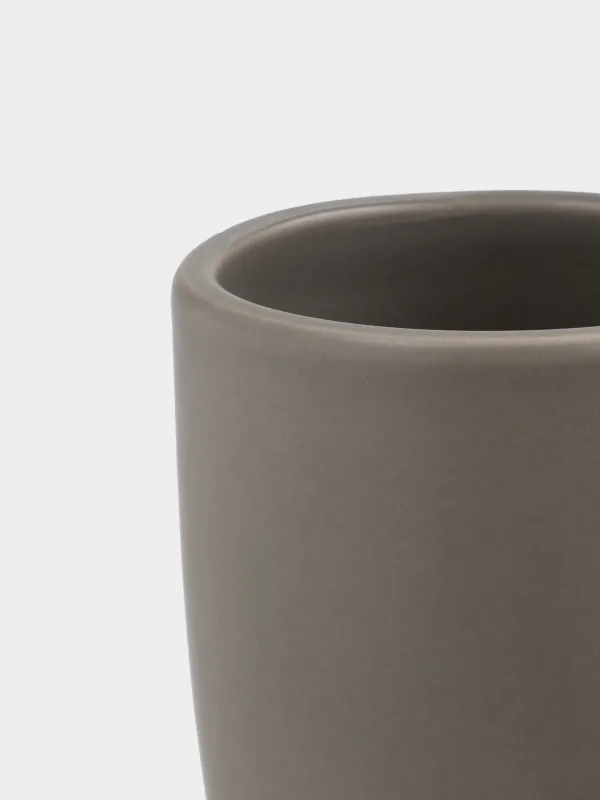 Стакан для ванной комнаты, 10 см, керамика, бежево-серый, Giza, image-2