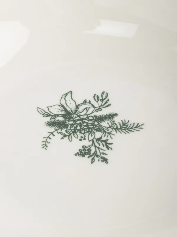 Салатник, 23х7 см, 1,2 л, фарфор N, бело-зеленый, Зимний букет, Winter lace, image-4