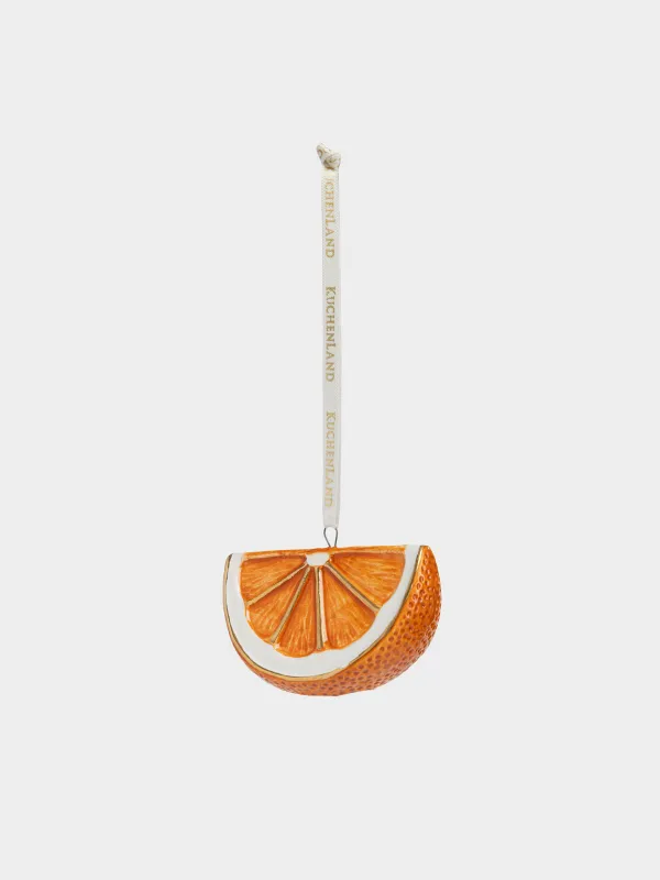 Игрушка елочная, 7x4 см, Долька апельсина, Fruits, image-0