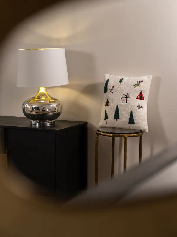 Подушка декоративная, 45х45 см, шерпа, молочная, Зимние забавы, Sherpa, image-9