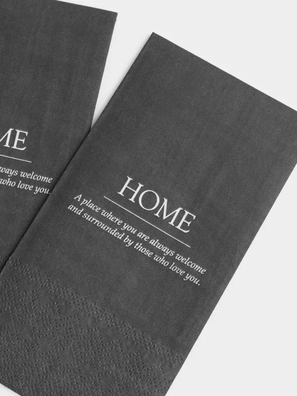 Салфетки бумажные, 33х33 см, 20 шт, прямоугольные, черные, Home, Course, image-4