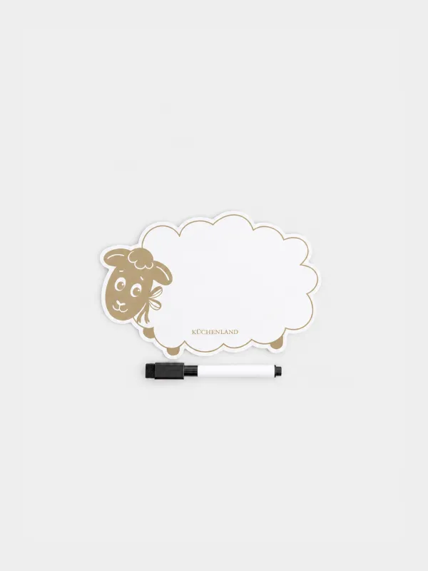 Доска магнитная для записей, 18х10 см, с маркером, Овечка, Cute sheep, image-0