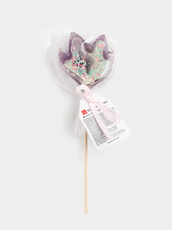 Леденец, 30 гр, погремушка, на палочке, изомальт, фиолетовый, Ирис, Sweet life, image-3