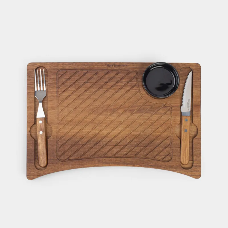 Набор для подачи стейка, 1 перс, 4 пр, дерево/сталь/керамика, Noble tree