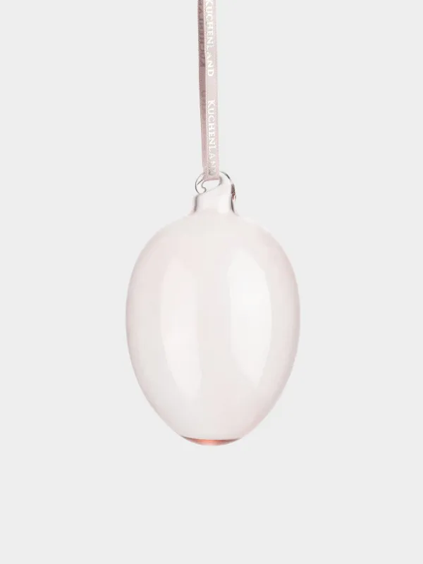 Подвеска декоративная, 6х8 см, стекло, розовая, Easter, image-1