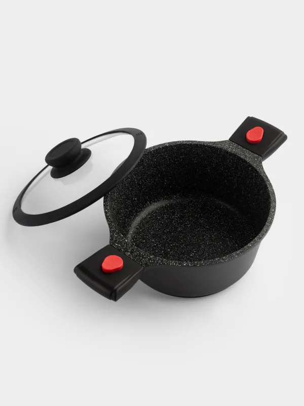 Кастрюля, 20 см, 2,5 л, с крышкой, съемные ручки, с покрытием, алюминий, Solution Red 2, image-2