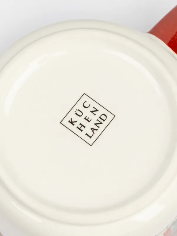 Кружка, 470 мл, керамика, бело-бордовая, Кот с клубком, Winter friends, image-3