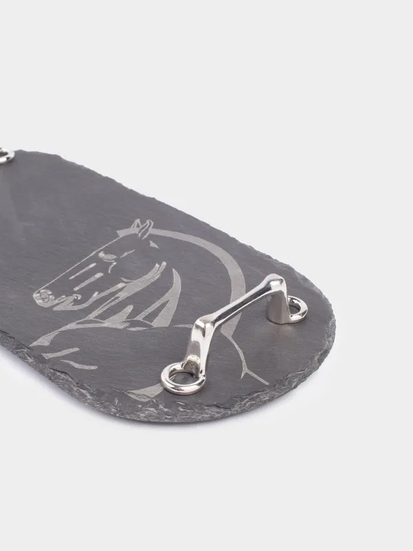 Блюдо сервировочное, 30х15 см, с ручками, сланец/сталь, овальное, Конь, Slate, image-4