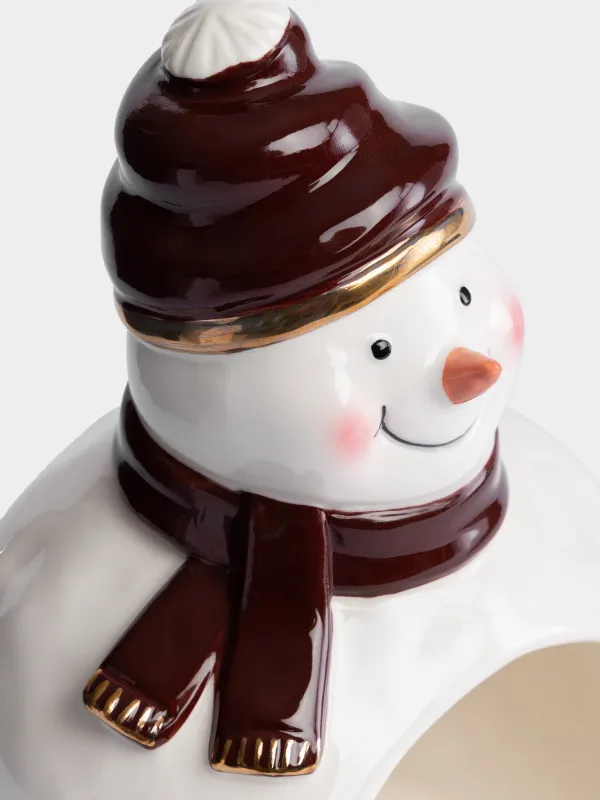 Конфетница, 14x21 см, Снеговик в шапке и шарфе, Snowy, image-1