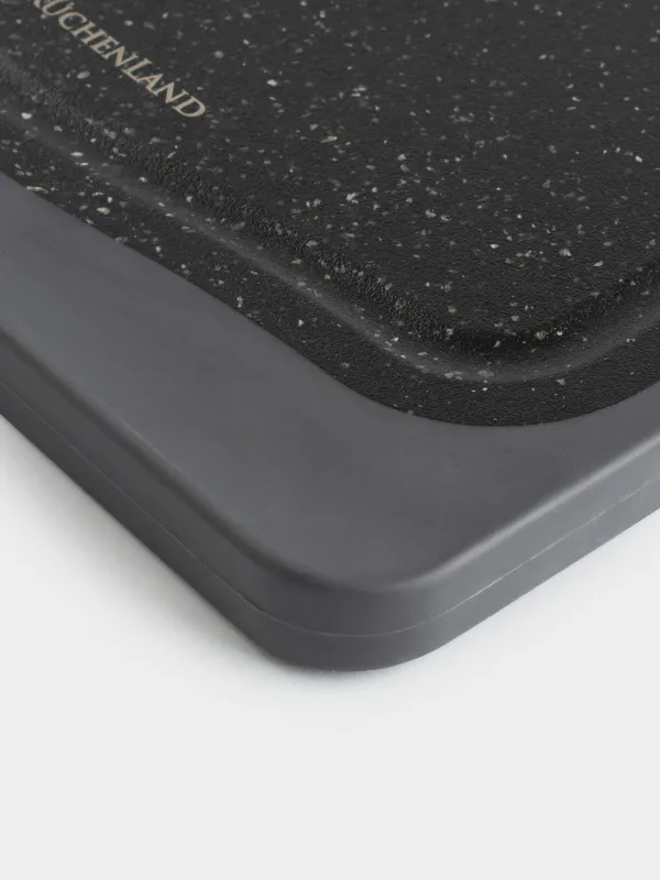 Доска разделочная, 29х20 см, двусторонняя, бамбук/пластик, черная, Marble bamboo, image-4