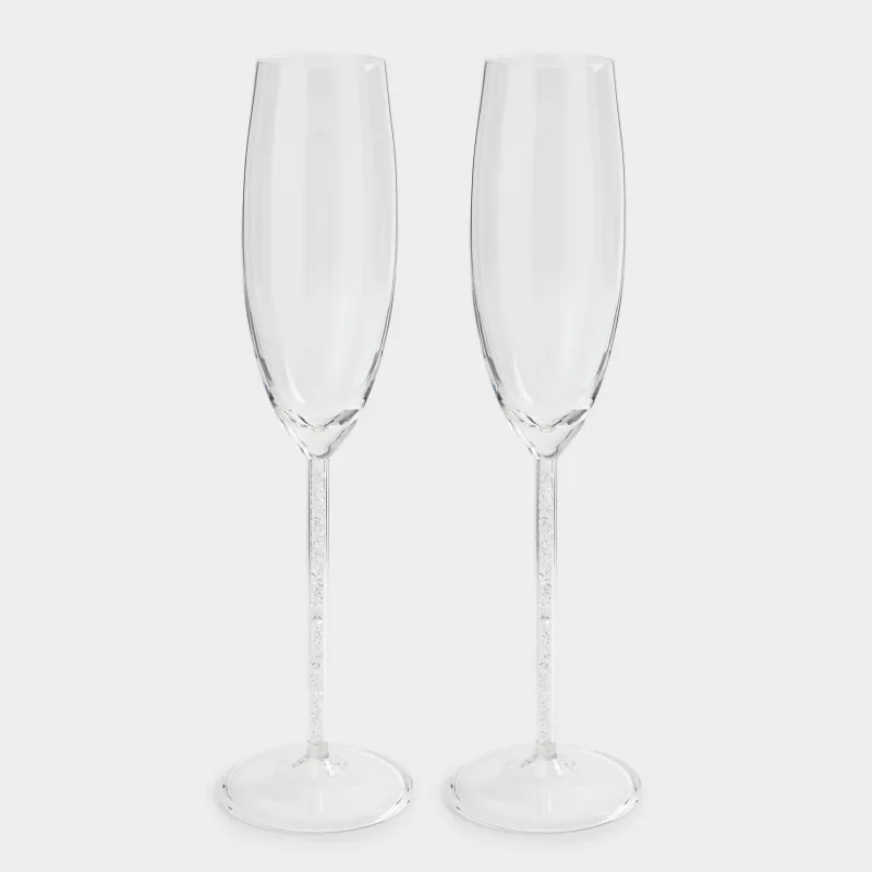 Бокал для шампанского, 180 мл, 2 шт, стекло/стразы, Crystal shine