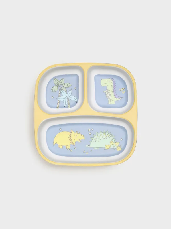 Тарелка обеденная, 18 см, 3 отделения, Динозавр, Dino, image-0