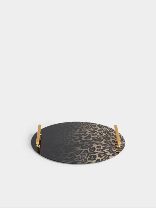 Поднос, 35 см, с ручками, Leopard, image-0