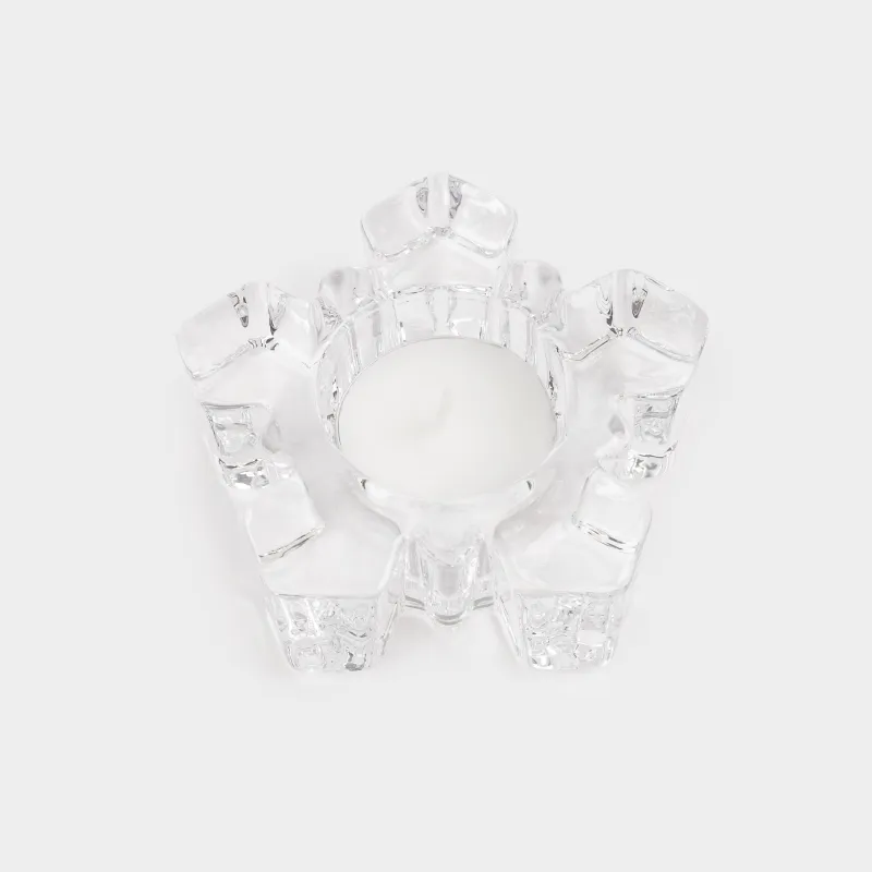 Подсвечник, 9 см, для чайной свечи, стекло, Снежинка, Snowfall, image-4