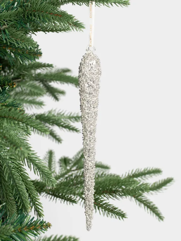 Игрушка елочная, 25 см, Сосулька с бисером, Figure sparkle, image-2