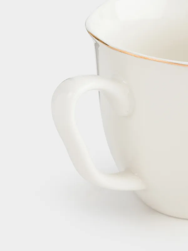 Кружка, 320 мл, фарфор N, белая, с золотистым кантом, Полевые цветы, Yarrow, image-2