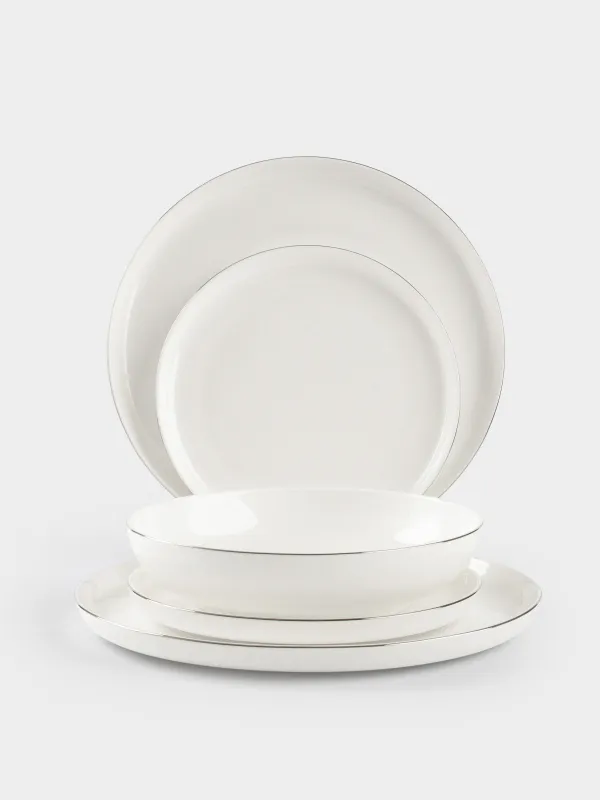 Сервиз обеденный, 6 перс, 18 пр, фарфор F, белый, Ideal silver, image-8