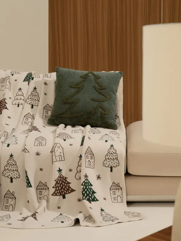 Подушка декоративная, 45х45 см, шенилл, темно-зеленая, Ель, Chenill, image-2