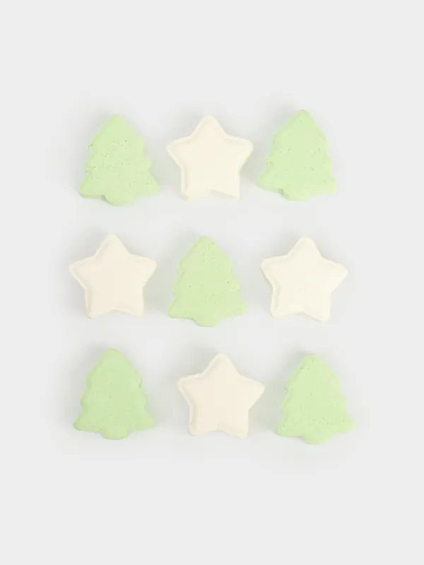 Бомбочка для ванны, 300 гр, 15 шт, в банке для хранения, Ваниль и пихта, Звезда и елка, Body spa, image-3