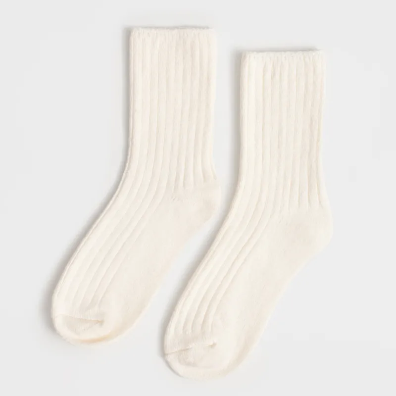 Носки женские, в рубчик, молочные, Pleasantly