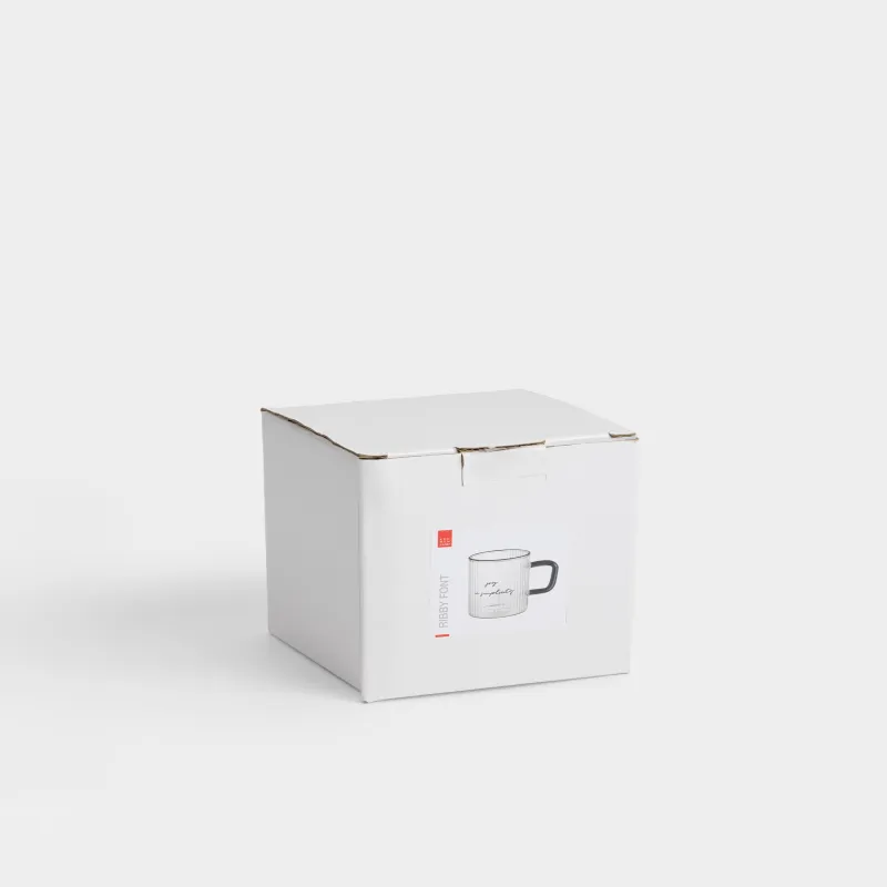 Кружка, 420 мл, стекло Р, черная ручка, Joy in simplicity, Ribby font, image-4