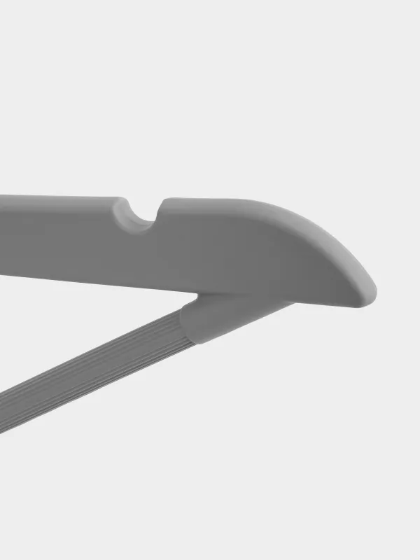 Вешалка-плечики, 44 см, 4 шт, пластик с покрытием, серая, Fun house, image-4