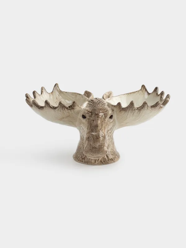 Менажница, 32х16 см, 2 отд, керамика, молочно-коричневая, Лось, Moose story, image-0