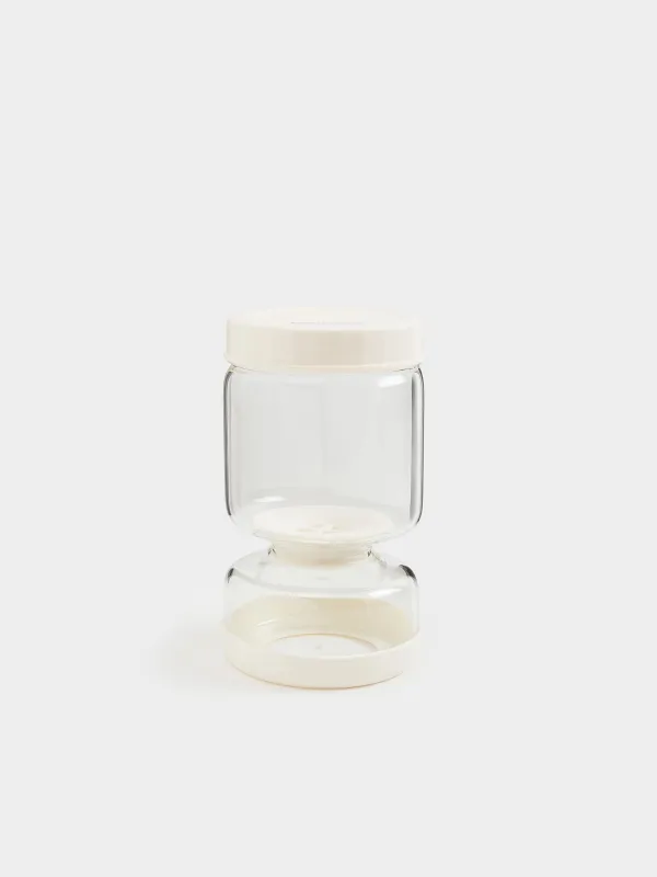 Банка для маринованных продуктов, 300/600 мл, двойная стекло/силикон, бежевая, Laneri, image-0