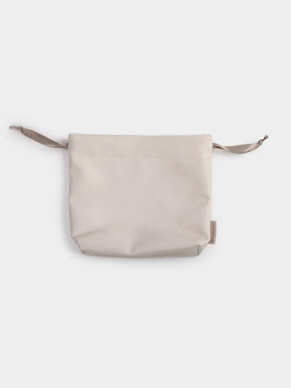 Косметичка, 25х20 см, на завязках, полиуретан, бежевая, Memo, image-6