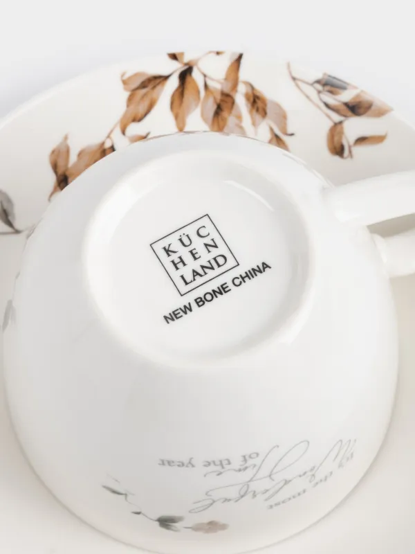 Пара чайная, 2 перс, 4 пр, 280 мл, фарфор N, Осенние цветы, Refined floral, image-3