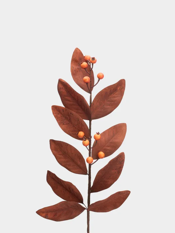 Ветка декоративная, 85 см, Листья и ягоды, Broadleaf decor, image-1