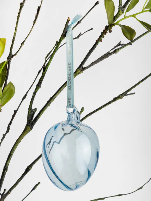 Подвеска декоративная, 6х8 см, стекло, голубая, Flora Easter, image-2