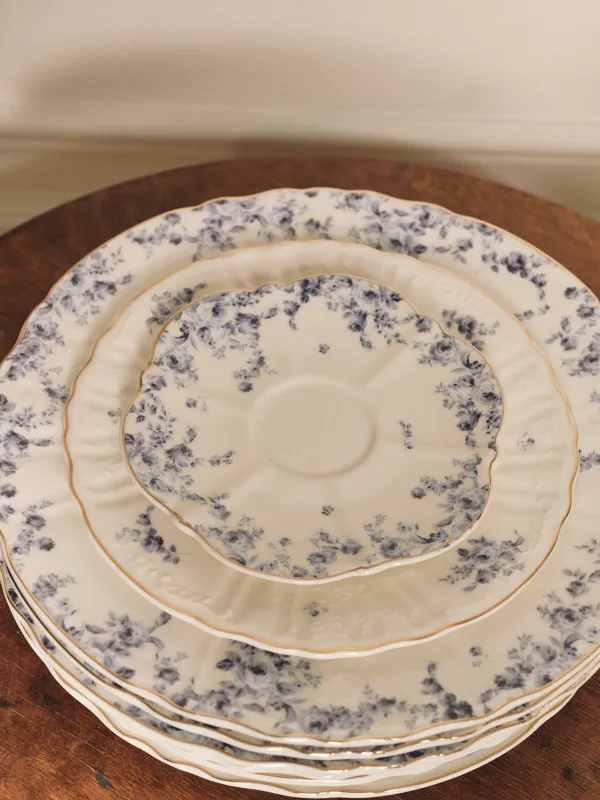 Тарелка обеденная, 27 см, фарфор F, белая, с золотистым кантом, Кролик гжель, Tradition Easter, image-6