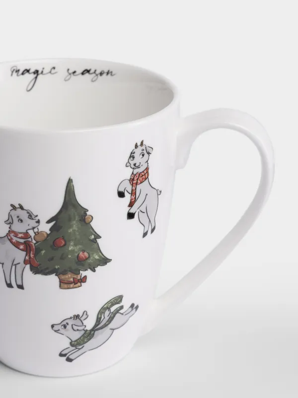 Кружка, 320 мл, Козлята у елки, Christmas lamb, image-2