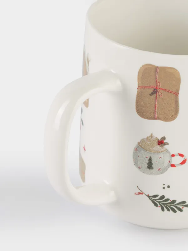 Кружка, 430 мл, фарфор N, белая, Праздничное настроение, Holiday mood, image-4
