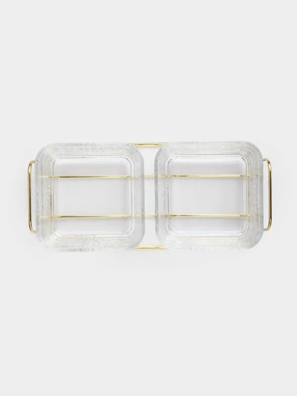 Набор для закусок, на подставке, Twist gold, image-2