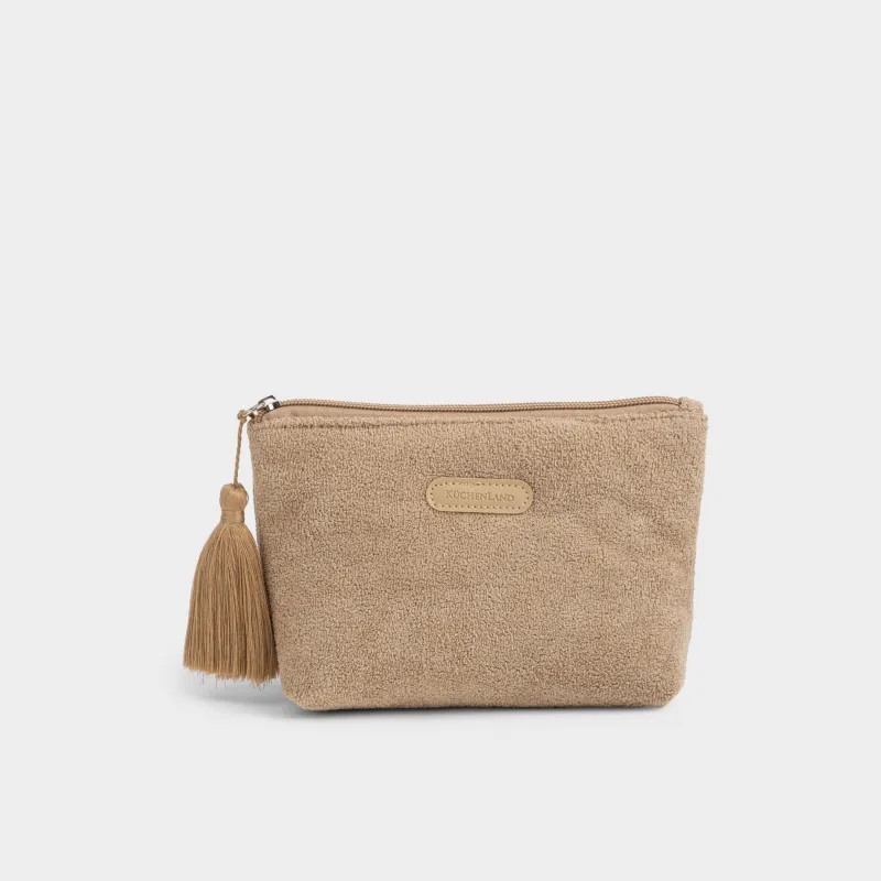Косметичка, 20х16 см, с кисточкой, Terry cloth