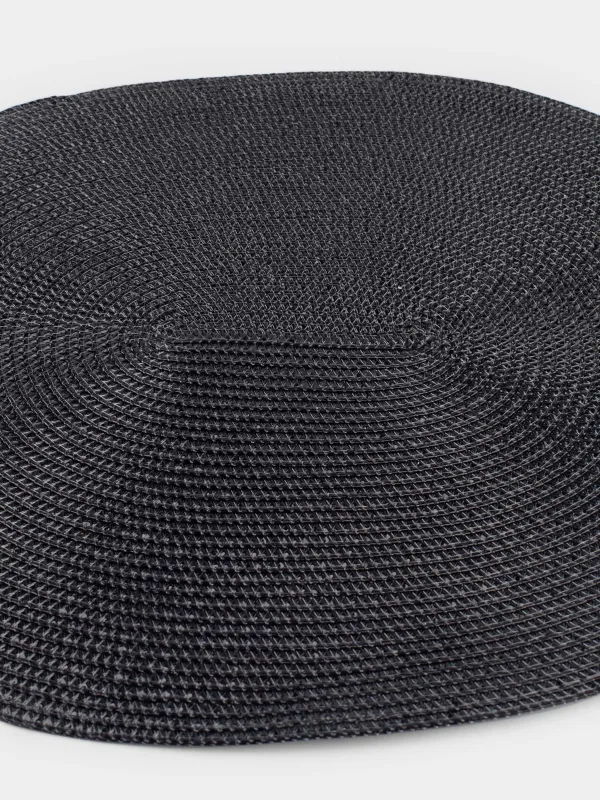 Салфетка под приборы, 30х45 см, полиэстер, овальная, черная, Circle shine, image-2