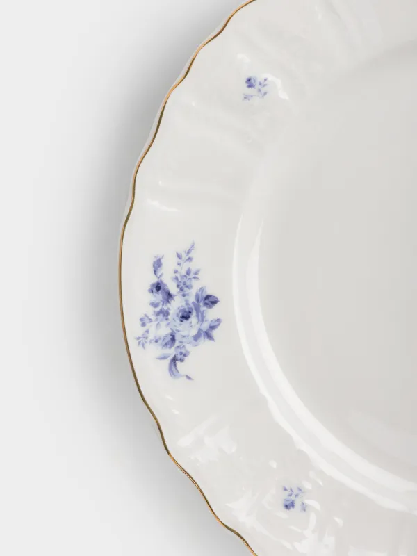 Тарелка обеденная, 27 см, фарфор F, белая, с золотистым кантом, Кролик гжель, Tradition Easter, image-3