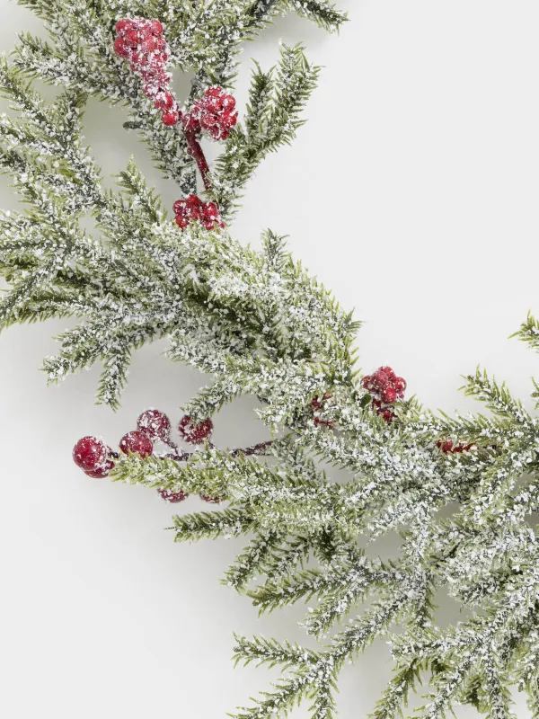 Венок декоративный, 13/30 см, полиэтилен/пенопласт, Red berry, image-3