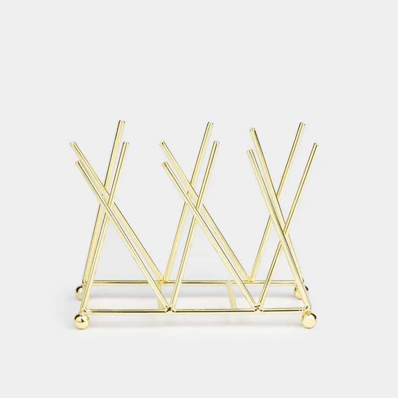 Салфетница, 14 см, металл, золотистая, Twist gold