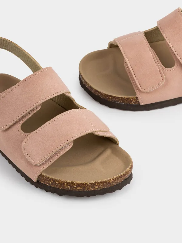 Сандалии детские, для девочек, на липучке, искусственная замша, розовые, Suede kids, image-3