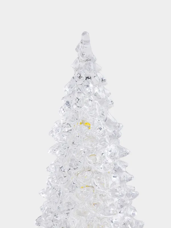 Статуэтка с подсветкой, 23 см, стекло, серебристая, Ель, Silver style, image-2