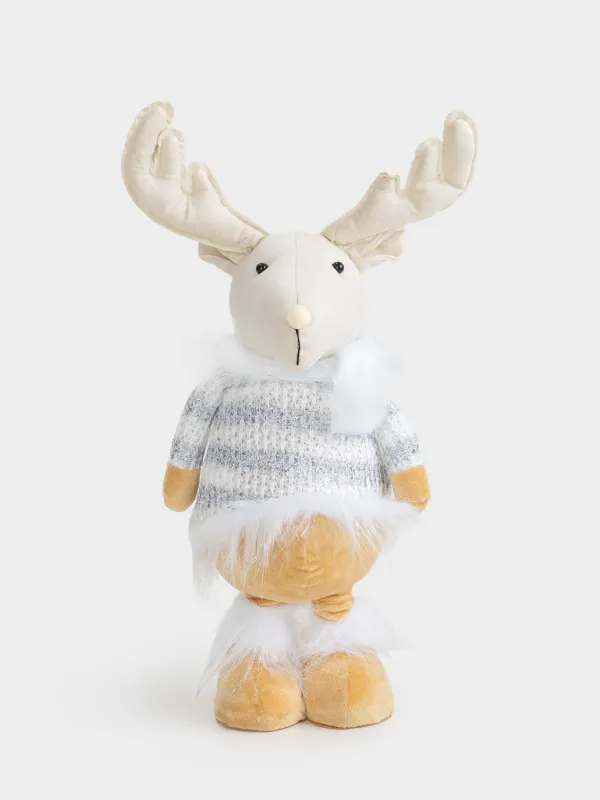 Изделие декоративное, 53/85 см, раздвижное, полиэстер, бежево-серебристое, Олень, Cute, image-0