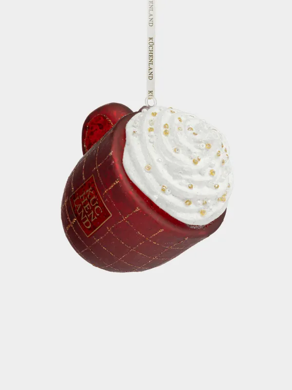 Игрушка елочная, 8 см, Кружка с пенкой, Figure christmas, image-1