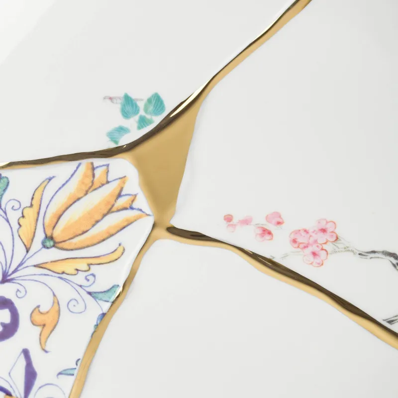 Тарелка закусочная, 21 см, фарфор N, бело-золотистая, Кинцуги, Revival, image-3